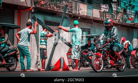 BATAAN, PHILIPPINES - Apr 07, 2017: A Holy Tradition Penitensya in the Philippines Stock Photo