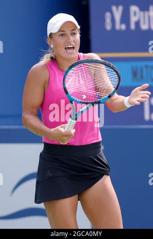August 06, 2021: Yulia Putintseva (KAZ) was defeated by Elise Mertens