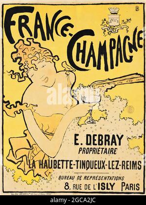 Pierre Bonnard (1867-1947) Belle Epoque poster FRANCE-CHAMPAGNE - Vintage Advertisement / old advertising. Stock Photo