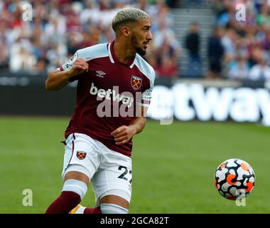 London, UK. 07th Aug, 2021. London, England - August 07:West Ham United's Said Benrahma during Betway Cup between West Ham United and Atalanta at London stadium, London, England on 07th August 2021 Credit: Action Foto Sport/Alamy Live News Stock Photo