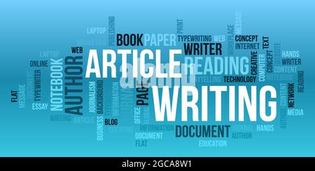 Business Concept Background, Article Writing Word Cloud Design Template Stock Vector