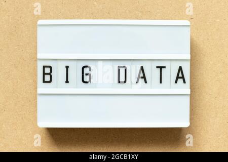 Lightbox with word big data on wood background Stock Photo
