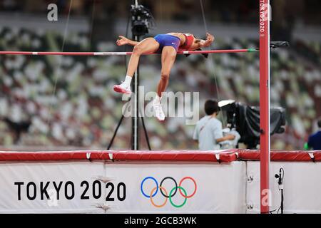 Tokyo, Japan. 7th Aug, 2021. Vashti CUNNINGHAM (USA) Athletics : Women's High Jump Final during the Tokyo 2020 Olympic Games at the National Stadium in Tokyo, Japan . Credit: AFLO SPORT/Alamy Live News Stock Photo