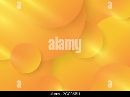 Abstract yellow and orange gradient color circles pattern with lighting effect background. Vector illustration Stock Vector