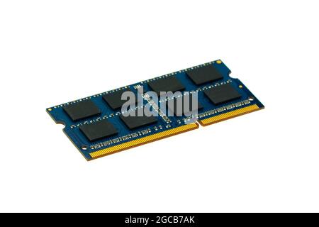 Image of a ram memory on a white background. Equipment and computer hardware. Stock Photo