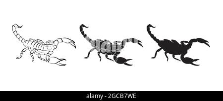 Vector of scorpions isolated on white background. Insect. Animal. Scorpions logo or Icon. Easy editable layered vector illustration. Stock Vector