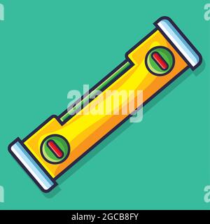 spirit level tool isolated cartoon vector illustration in flat style Stock Vector