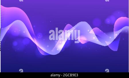 Smoke effect from blended lines. Abstract background with many waving lines and glow effect. Vector illustration. Stock Vector