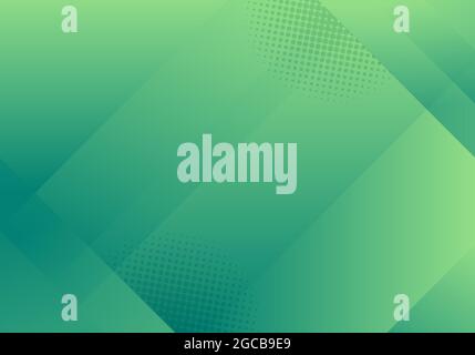 Abstract background geometric green color stripes with halftone effect. Vector illustration Stock Vector