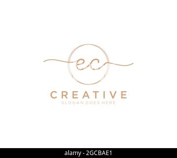 EC beauty monogram and elegant logo design handwriting logo of initial ...
