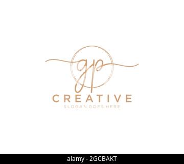 GP beauty monogram and elegant logo design handwriting logo of initial ...
