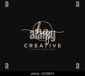 HQ beauty monogram and elegant logo design handwriting logo of initial ...
