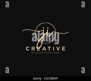 JI Feminine logo beauty monogram and elegant logo design, handwriting ...