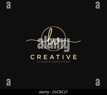 Premium Vector  Luxury signature logo design initial lv