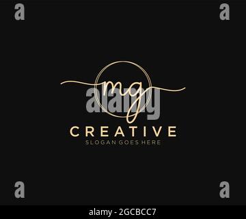 GM Beauty vector initial logo art, handwriting logo of initial signature,  wedding, fashion, jewerly, boutique, floral and botanical with creative  temp Stock Vector Image & Art - Alamy