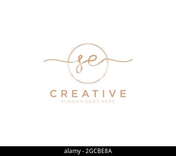 SE Feminine logo beauty monogram and elegant logo design, handwriting logo of initial signature, wedding, fashion, floral and botanical with creative Stock Vector