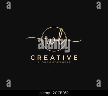 WL Feminine logo beauty monogram and elegant logo design, handwriting logo of initial signature, wedding, fashion, floral and botanical with creative Stock Vector