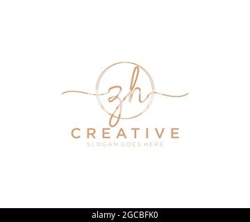 ZH beauty monogram and elegant logo design handwriting logo of initial ...