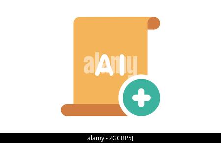 Add ai file icon flat style vector illustration. Stock Vector