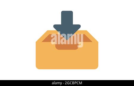 Inbox icon, vector illustration. Flat design style. vector inbox icon illustration isolated on White background, inbox icon Eps10. Stock Vector