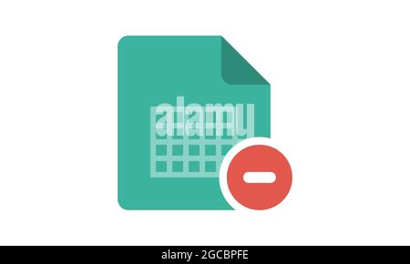 Remove excel file icon vector illustration. Stock Vector