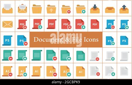 Document File type icon set vector illustration Stock Vector