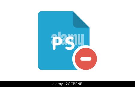Remove photoshop file icon vector illustration. Stock Vector