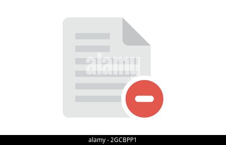 Remove Text file sign icon. File document symbol. Stock Vector