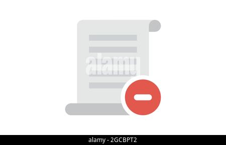Remove Text file sign icon. File document symbol. Stock Vector