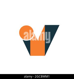 V flat business company logo design. Stock Vector