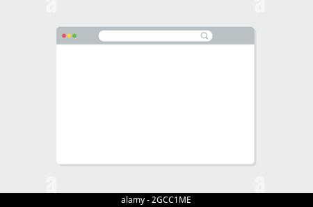 Modern browser window design isolated on dark grey background. Web window screen. Stock Vector