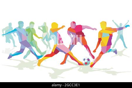 soccer player on the field Stock Vector