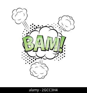 BAM, comic book explosion icon isolated. Vector Stock Vector