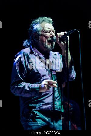 Robert Plant Performing at Sheffield City Hall , Sheffield Stock Photo