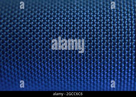 Blue mesh texture macro - mesh stitching - rope like texture - speaker texture Stock Photo