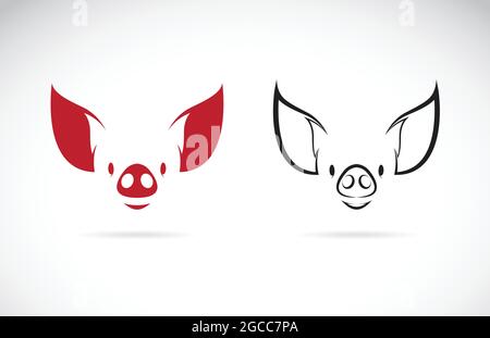 Vector image of an pig head on white background. Easy editable layered vector illustration. Animals. Stock Vector