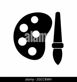 Icon Vector of Ink Palette - Black Style - simple illustration. Editable stroke. Design template vector.outline style design.Vector graphic illustrati Stock Vector