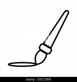 Icon Vector of Brush and Ink - Line Style - simple illustration. Editable stroke. Design template vector.outline style design.Vector graphic illustrat Stock Vector