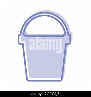 Icon Vector of Ink Bucket - Blue Twins Style - simple illustration. Editable stroke. Design template vector.outline style design.Vector graphic illust Stock Vector
