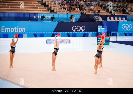 Bulgaria Team Group (BUL),  AUGUST 8, 2021 - Rhythmic Gymnastics : Group All-Around Final  during the Tokyo 2020 Olympic Games  at the Ariake Gymnastics Centre in Tokyo, Japan. (Photo by Kohei Maruyama/AFLO) Stock Photo