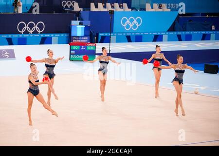 Bulgaria Team Group (BUL),  AUGUST 8, 2021 - Rhythmic Gymnastics : Group All-Around Final  during the Tokyo 2020 Olympic Games  at the Ariake Gymnastics Centre in Tokyo, Japan. (Photo by Kohei Maruyama/AFLO) Stock Photo