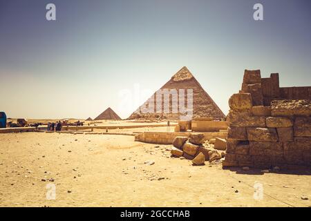 Pyramids of Giza Egypt Stock Photo