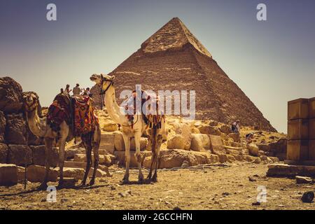 Pyramids of Giza Egypt Stock Photo