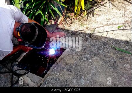 electric welding Stock Photo