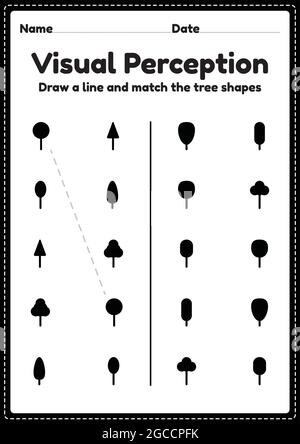 Visual Perceptual Activity Skills Shapes Worksheet For Preschool And ...