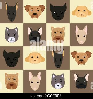 Cute dogs seamless pattern. Design sketch element for textile, prints for clothes. Vector colorful illustration. Stock Vector