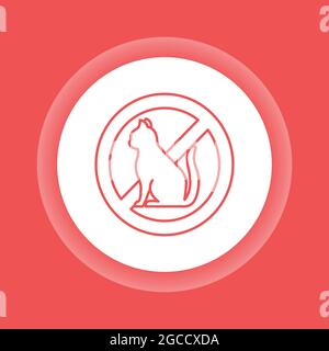 Reaction to cat hair color button icon. Allergy. Respiratory disease. Pictogram for web page, mobile app, promo.Editable stroke. Stock Vector