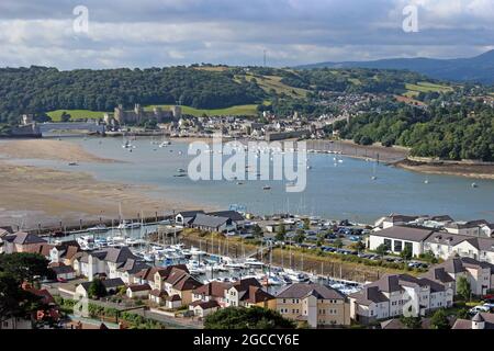 View Across The Conwy Estuary From the Vardre, Deganwy, Wales Stock Photo