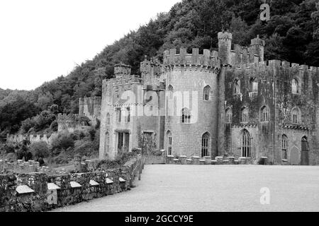 Gwrych Castle is a Grade I listed 19th-century country house near Abergele in Conwy, Wales Stock Photo