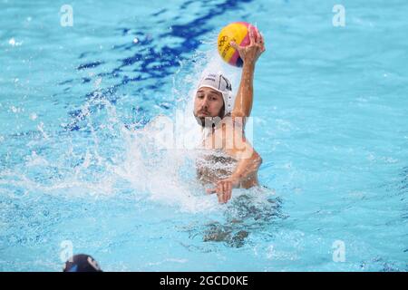 VLACHOPOULOS Angelos (GRE), AUGUST 8, 2021 - Water Polo :  Men's Gold Medal Match between Greece 10 - 13 Serbia during the Tokyo 2020 Olympic Games at the Tatsumi Water Polo Centre in Tokyo, Japan. (Photo by AFLO SPORT) Stock Photo